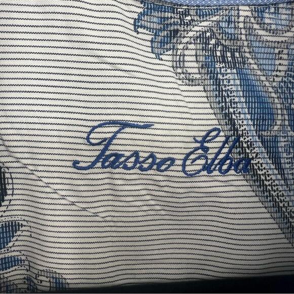 Tasso Elba Blue Paisley Dress Shirt Medium 15 - 15 1/2” - Picture 3 of 7